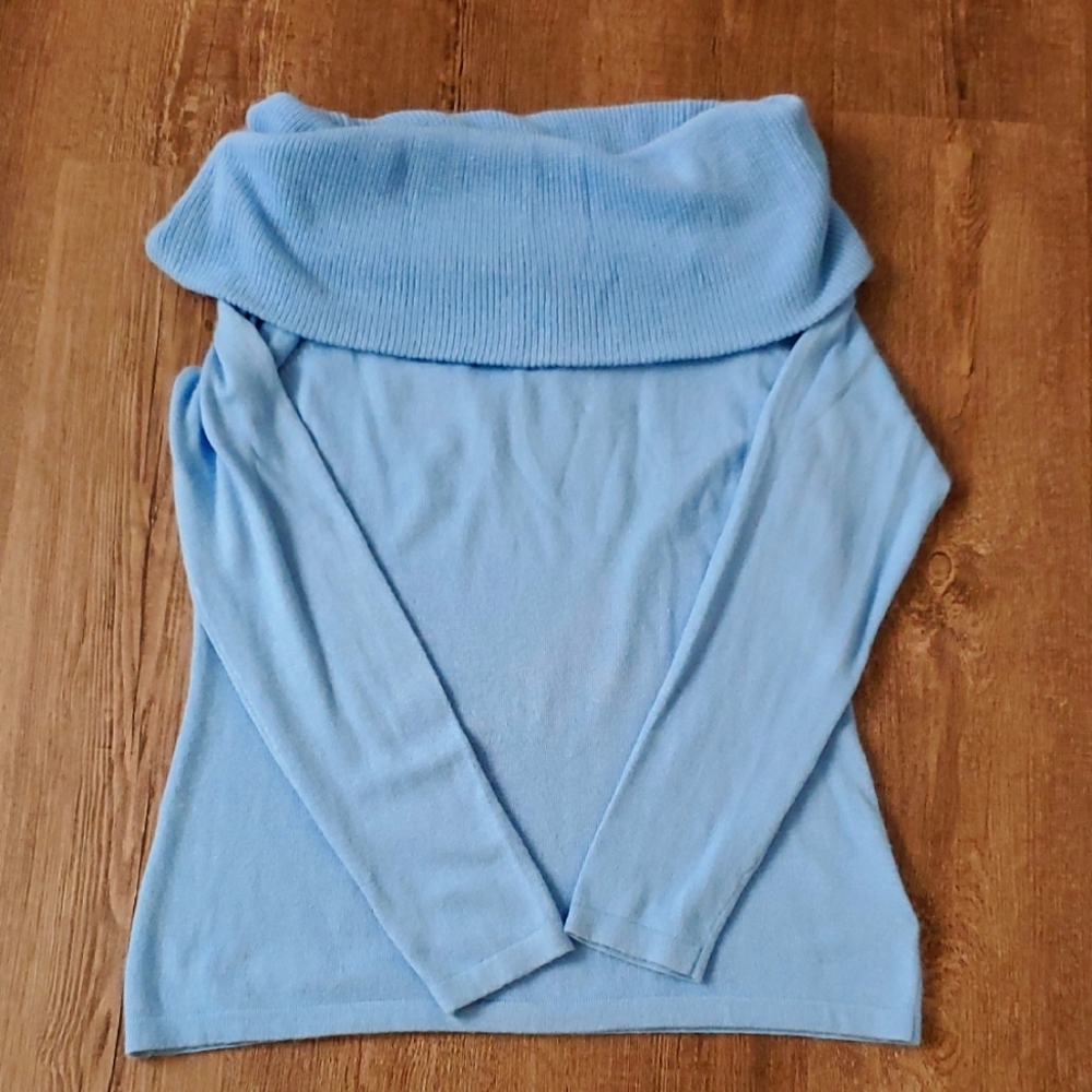 Lilly Pulitzer Blue Off-the-Shoulder Sweater Size L